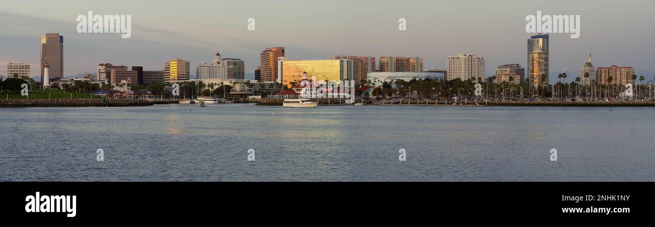 Long Beach California United States February 20 2023 City Of Long Beach Shoreline Panorama Looking East 2NHK1NY 