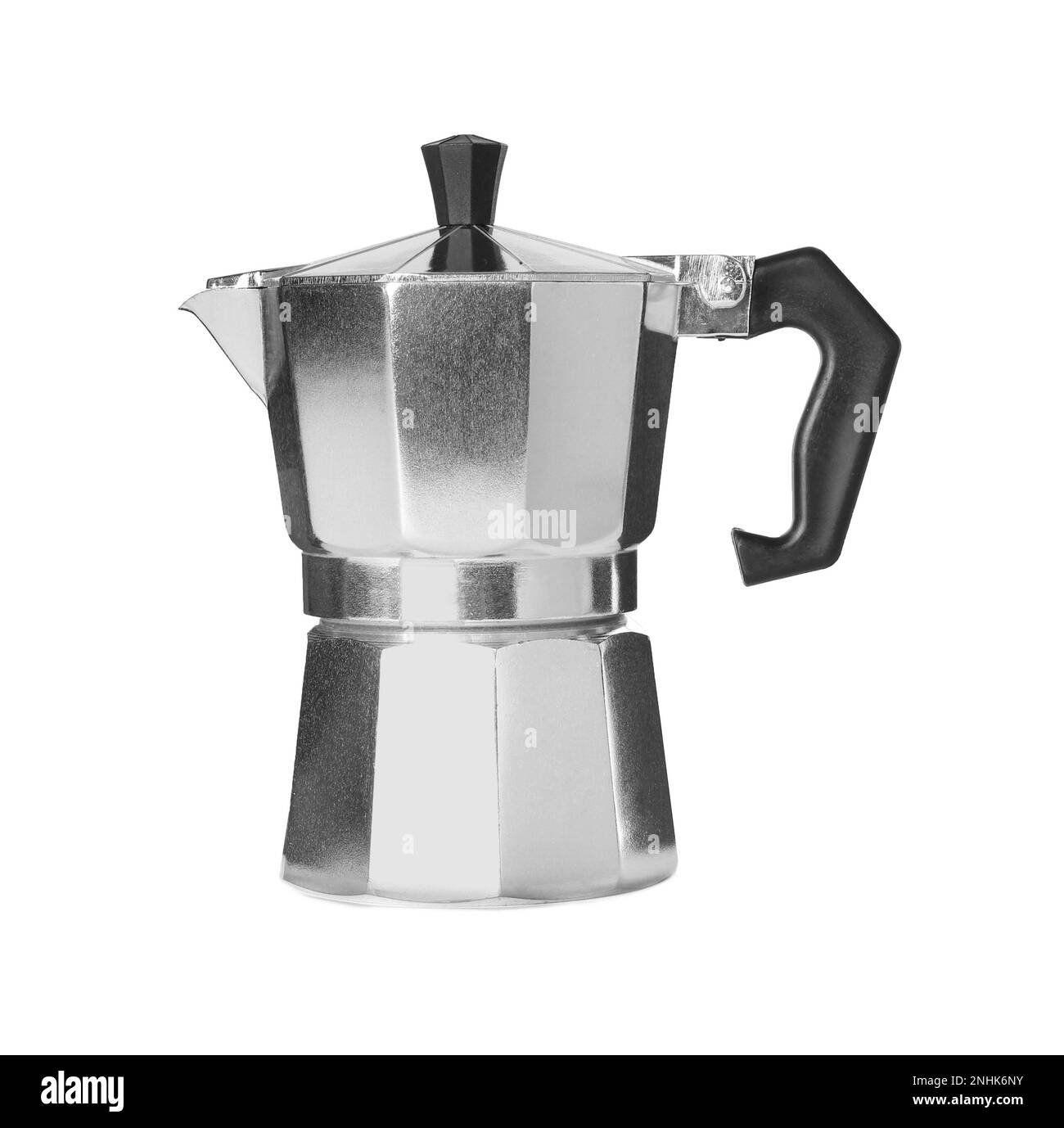 Modern geyser coffee maker isolated on white Stock Photo