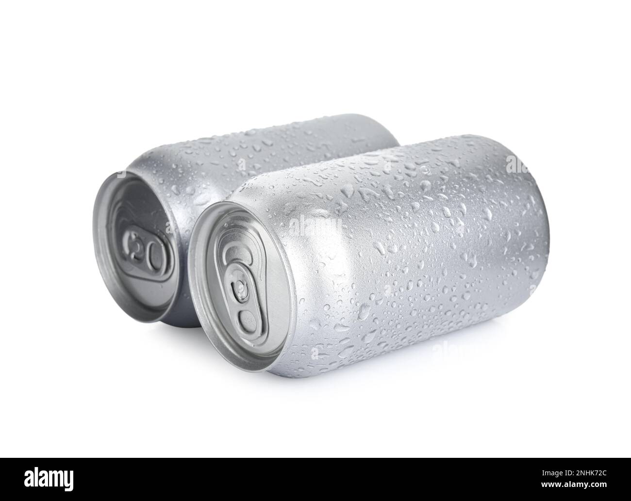 Aluminium Cans Of Beverage On White Background Stock Photo - Alamy