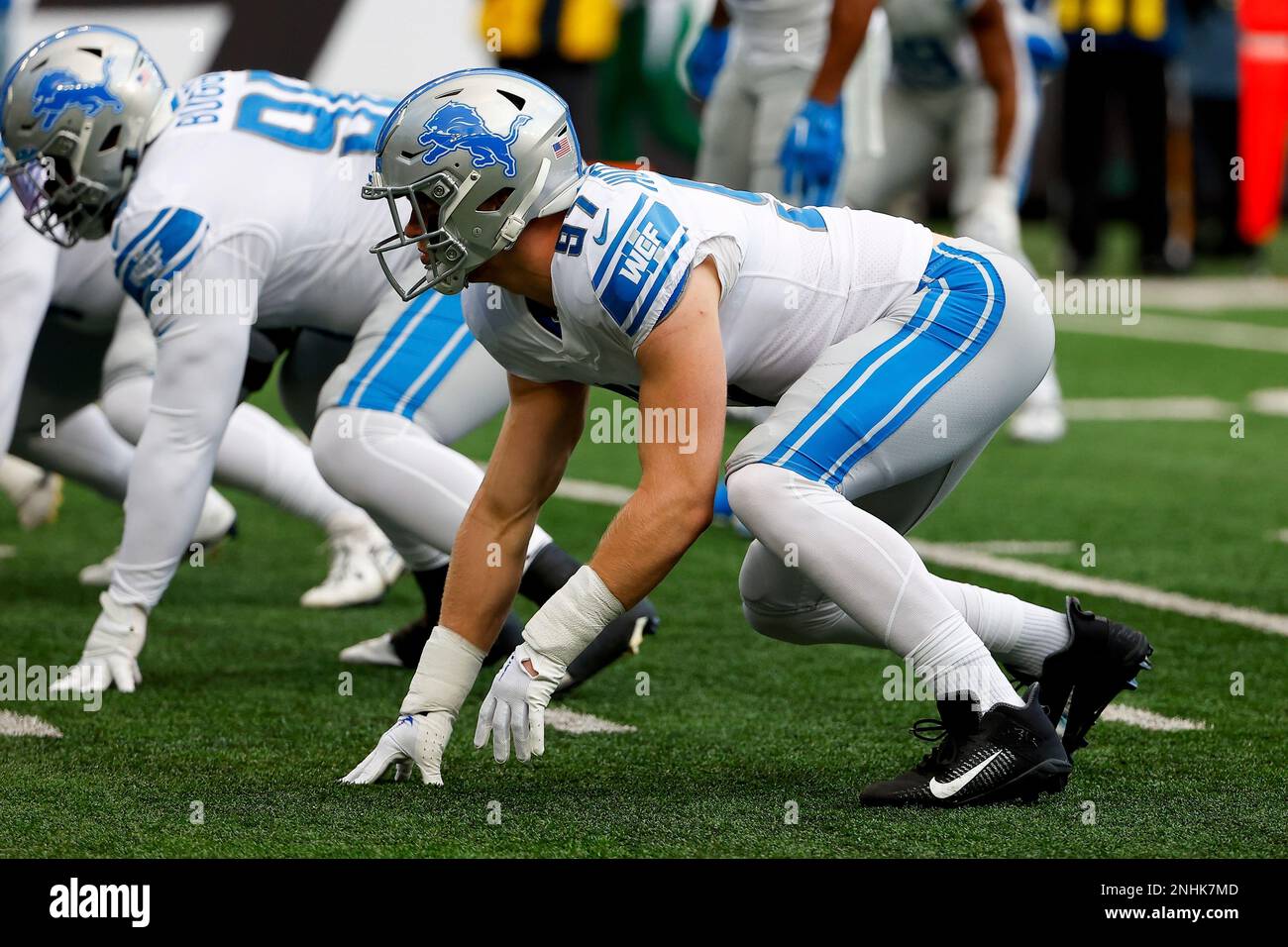 EAST RUTHERFORD, NJ - DECEMBER 18: Detroit Lions defensive end Aidan  Hutchinson (97) during the National Football League game between the New  York Jets and the Detroit Lions on December 18, 2022