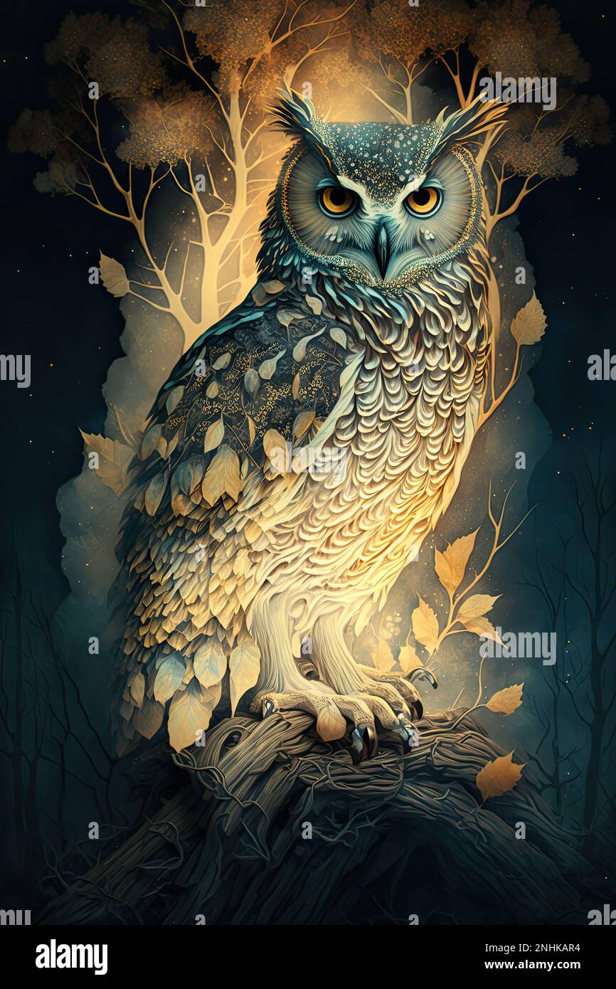 Mystical owl hi-res stock photography and images - Alamy