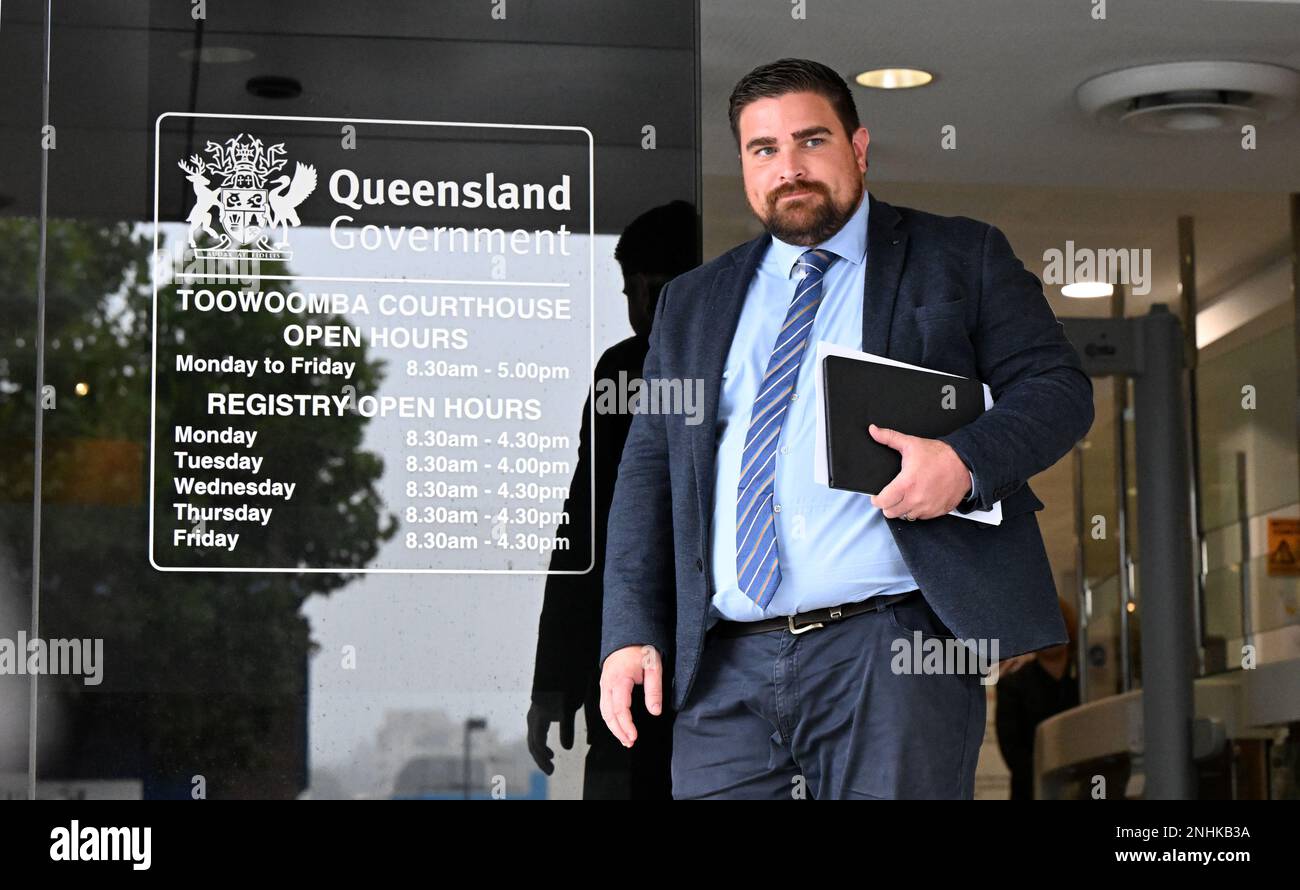 Lawyer Rowan King is seen outside Toowoomba Magistrates Court in Toowoomba, QLD, Wednesday