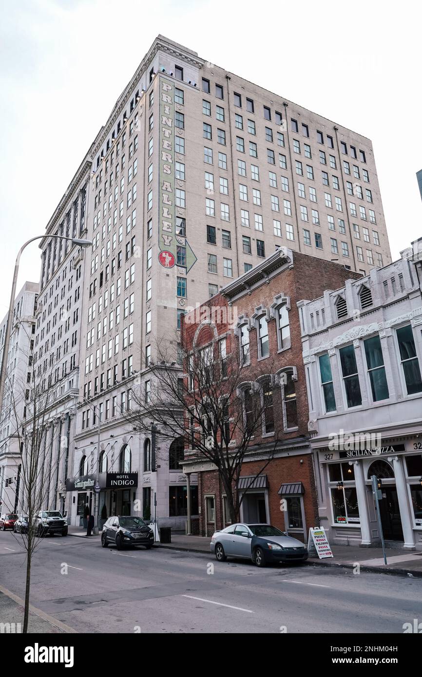 Hotel indigo building on Union Street in Nashville is right by the