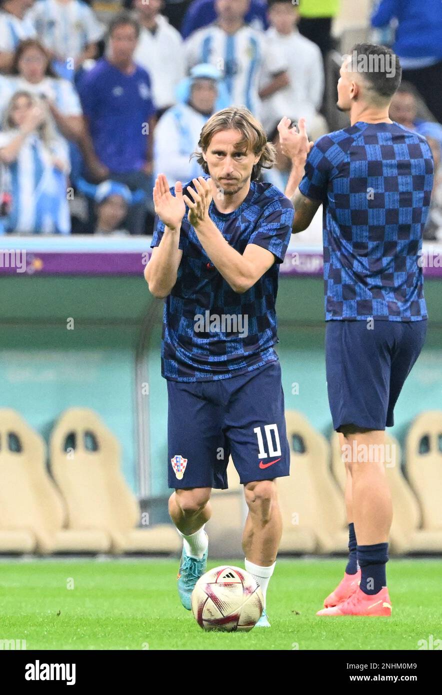 Croatia's Luka MODRIC prepares for the FIFA World Cup semi-final match ...