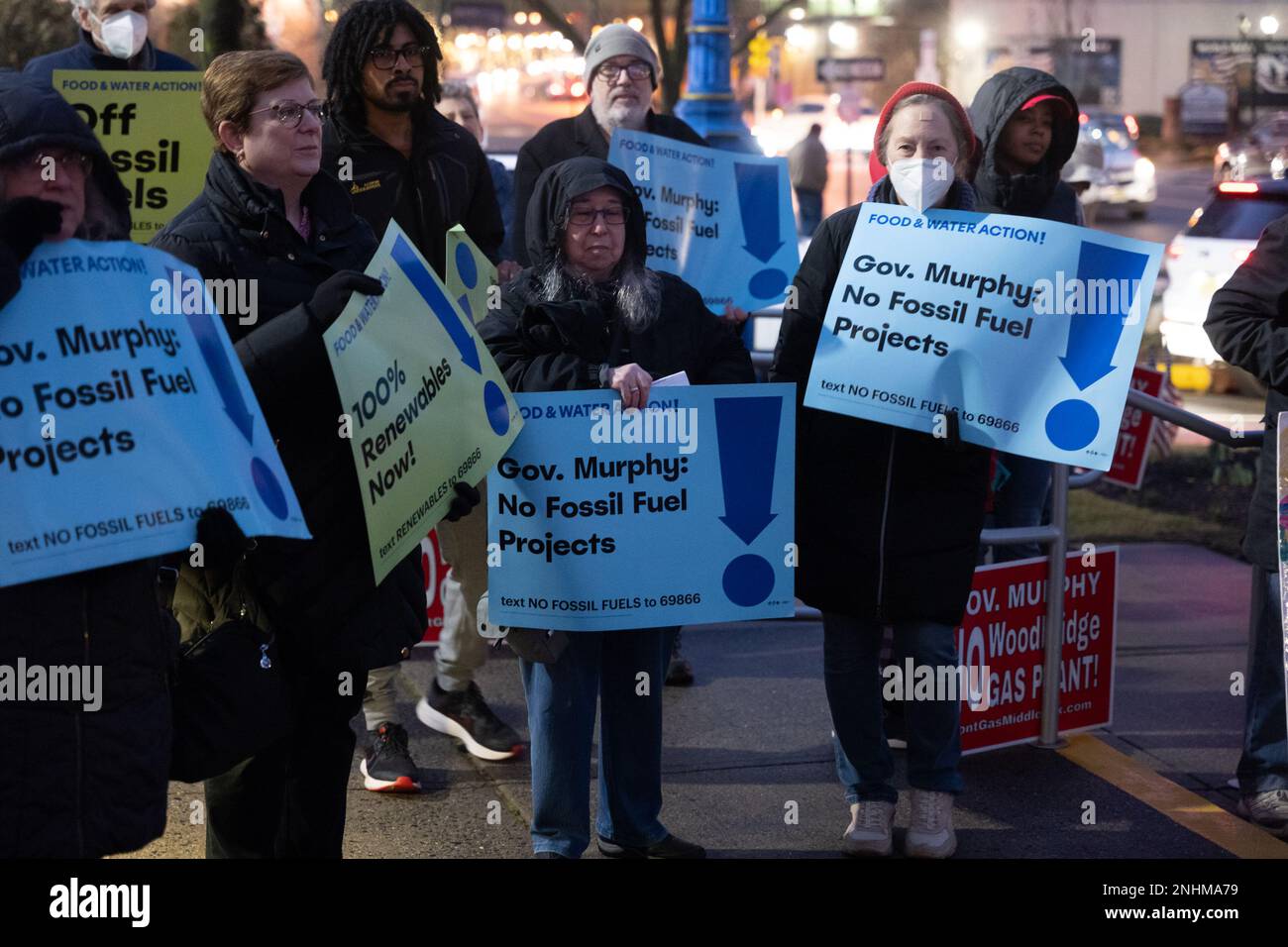 Woddbridge, New Jersey, USA. 21st Feb, 2023. Demonstrators rally for ...