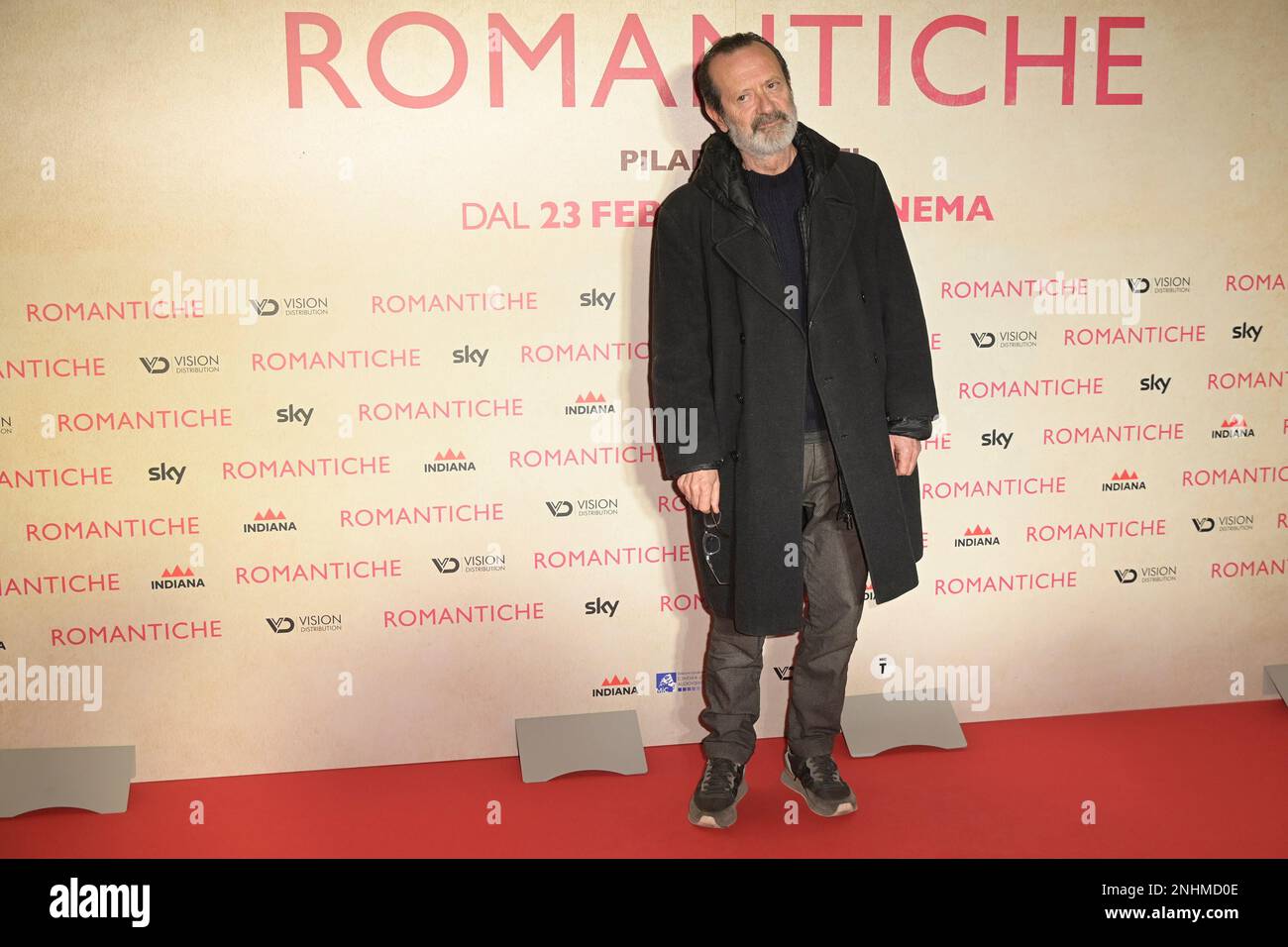 Rome, Italy. 21st Feb, 2023. Rocco Papaleo attends the red carpet of the premiere of movie 'Romantiche' at Cinema Adriano. (Photo by Mario Cartelli/SOPA Images/Sipa USA) Credit: Sipa USA/Alamy Live News Stock Photo