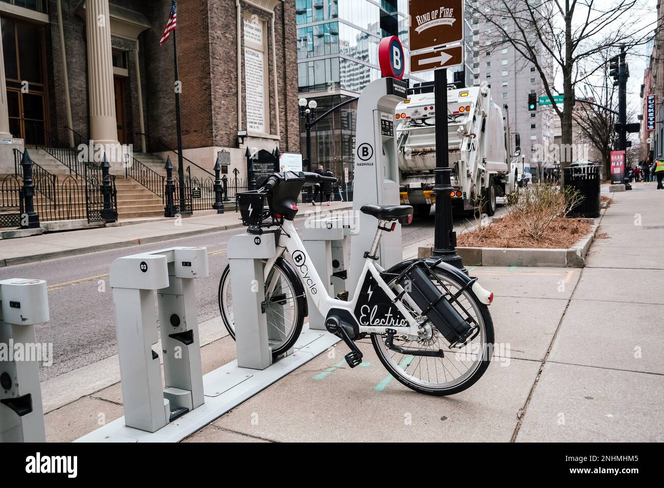 electric bike for rent on the street in nashville tennessee Stock Photo