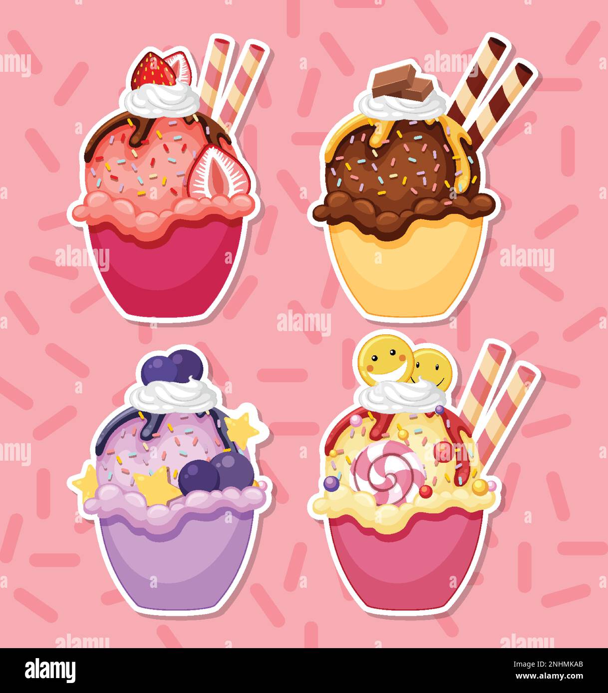 Colorful delicious desserts set illustration Stock Vector Image & Art ...