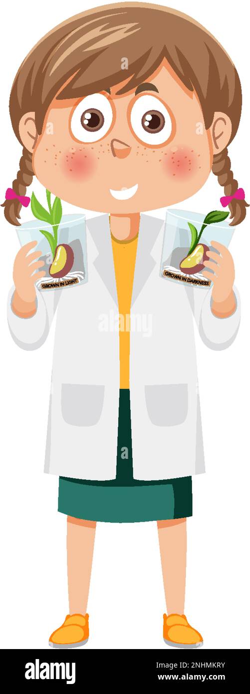Scientist girl cartoon character illustration Stock Vector Image & Art