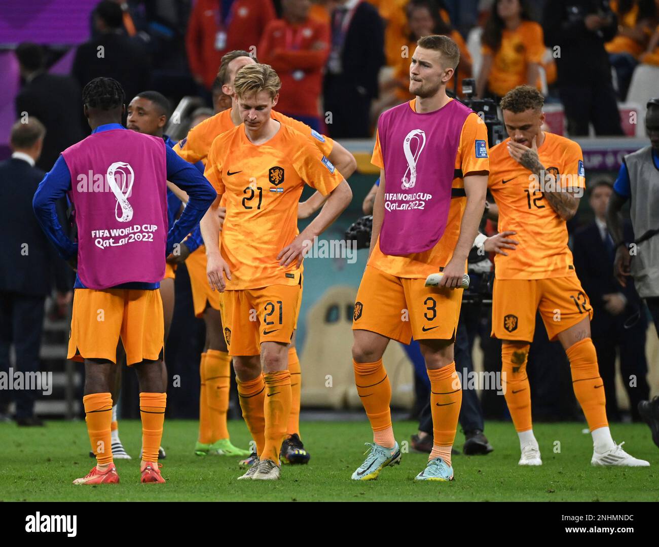 Members of Netherlands are disappointed after losing the FIFA 