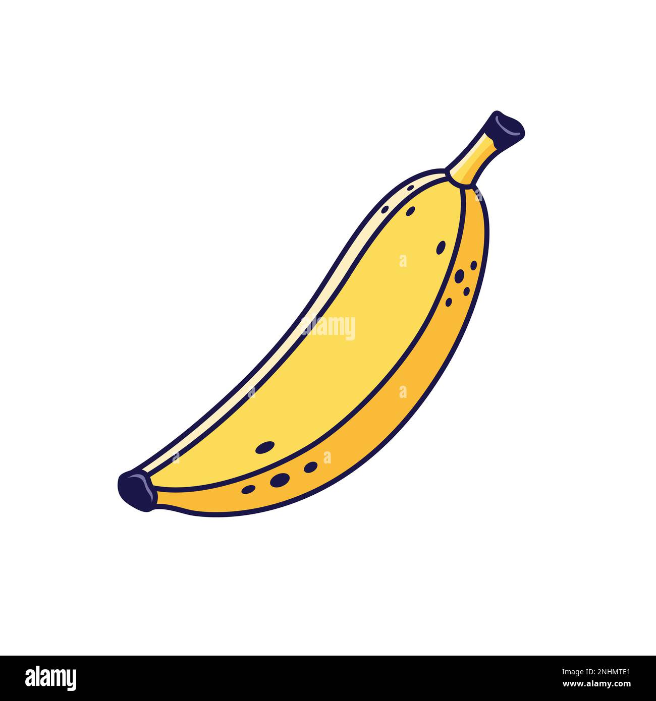 Cute Banana illustration. Vector hand drawn cartoon icon illustration