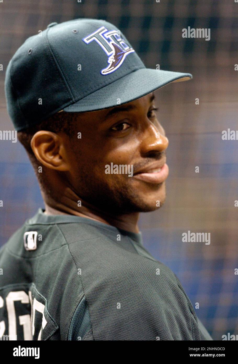 Tampa Bay Rays infielder Fred McGriff sets for play in an MLB game