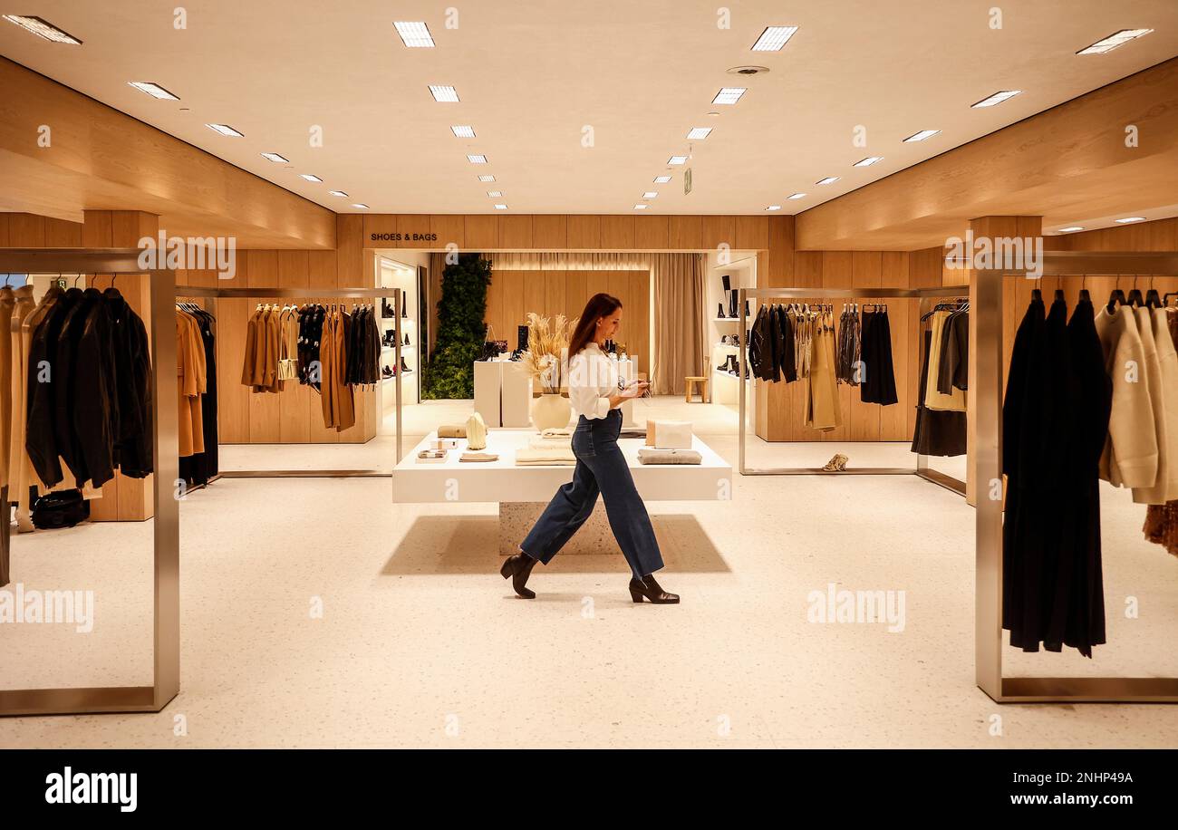 A girl in a Zara megastore at Boulevard Austria de València, on December 2, 2022, in Valencia, Valencian Community (Spain). The concept of megastore replicates the model of other megastores recently