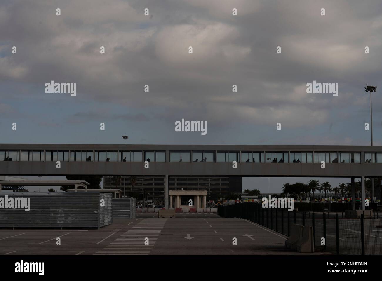 General view of the abandoned parking lot at Terminal 2 of Barcelona-El Prat  Airport, on November 30, 2022, in Barcelona, Catalonia (Spain). This parking  lot, where homeless people have been living despite