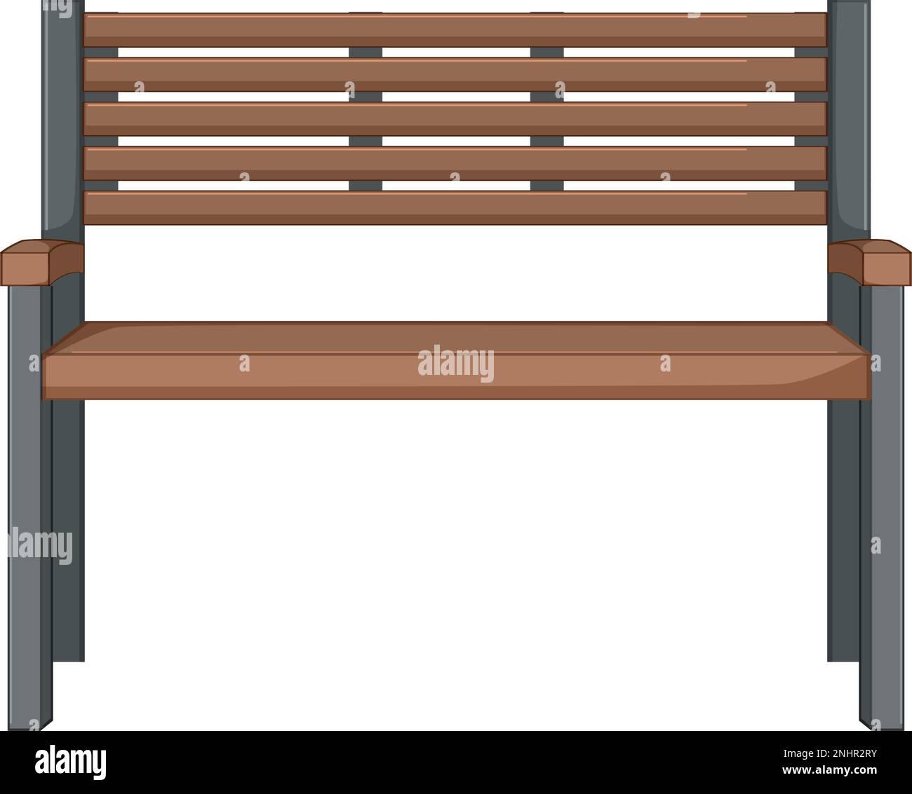 empty garden outdoor bench cartoon vector illustration Stock Vector