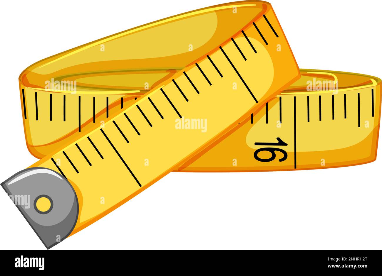 inch yellow measuring tape cartoon vector illustration Stock Vector