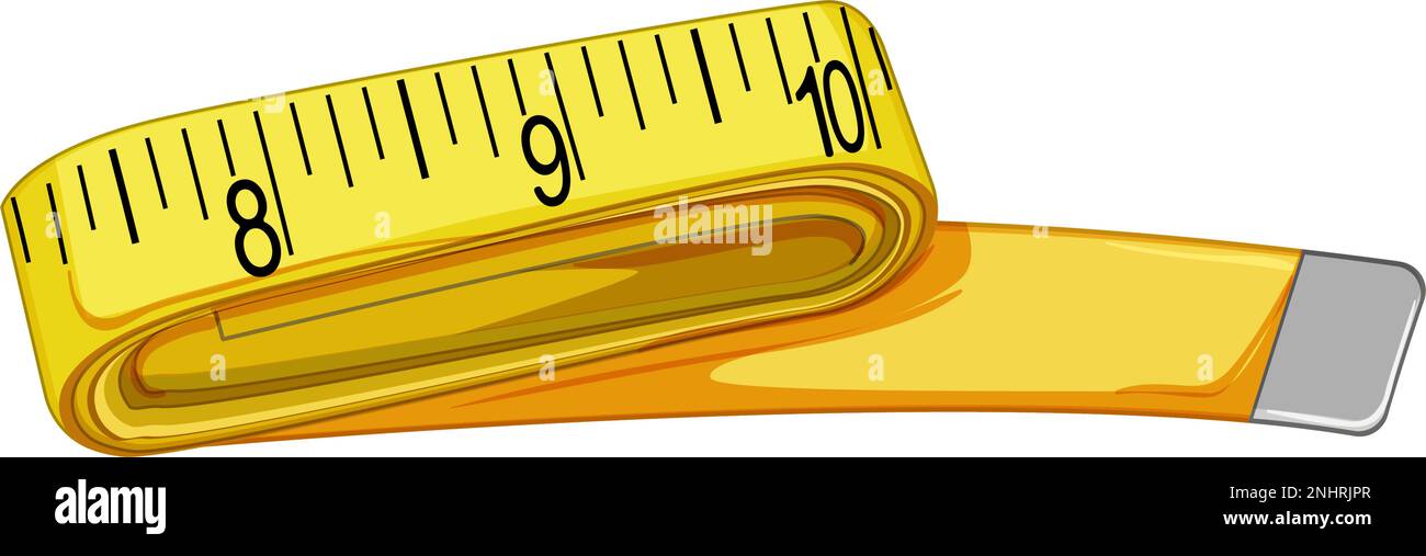 work yellow measuring tape cartoon vector illustration Stock Vector