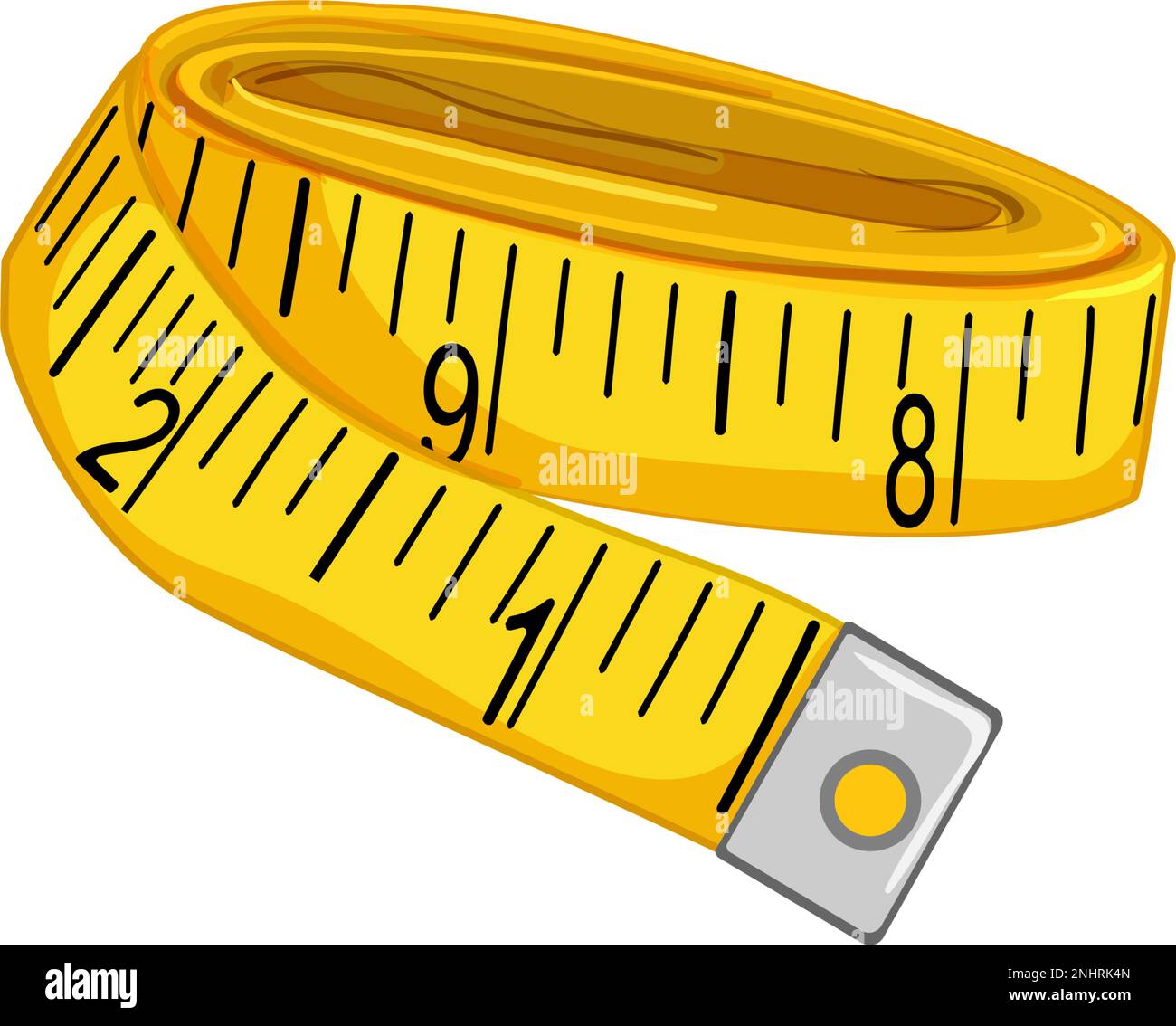 instrument yellow measuring tape cartoon vector illustration Stock