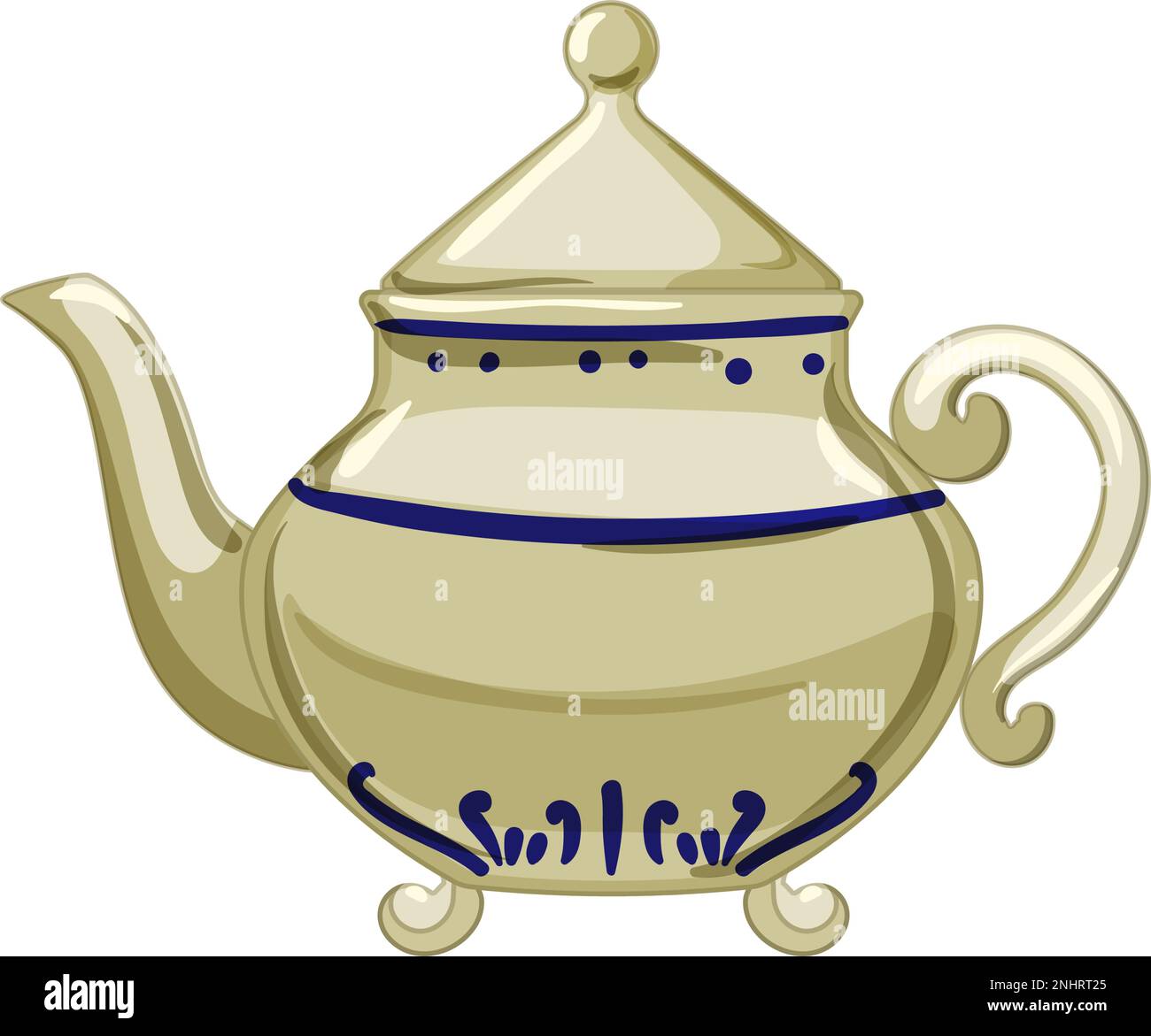 drink vintage teapot cartoon vector illustration sign Stock Vector
