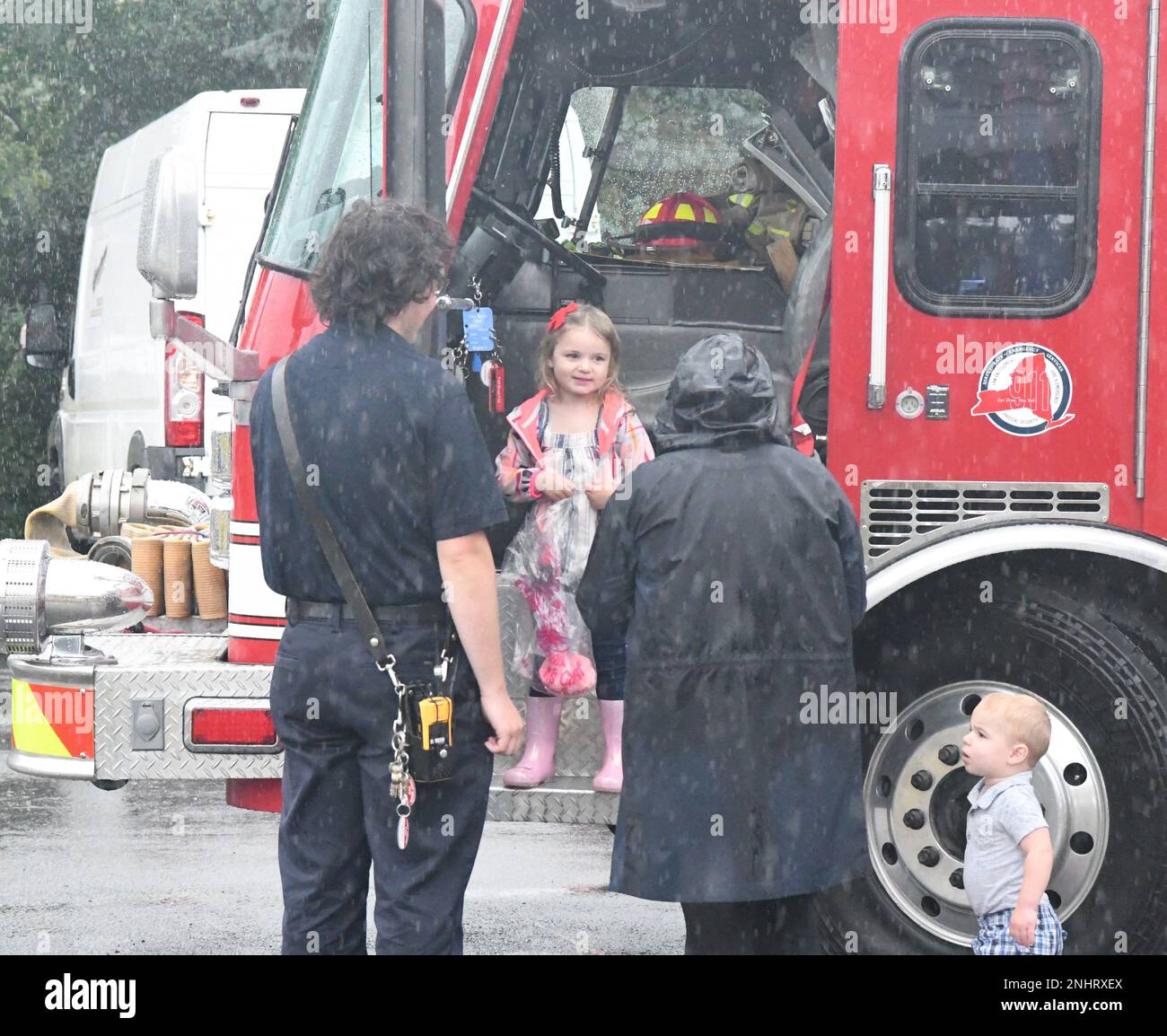 Fort Drum families gathered outside Adirondack Creek Community Center
