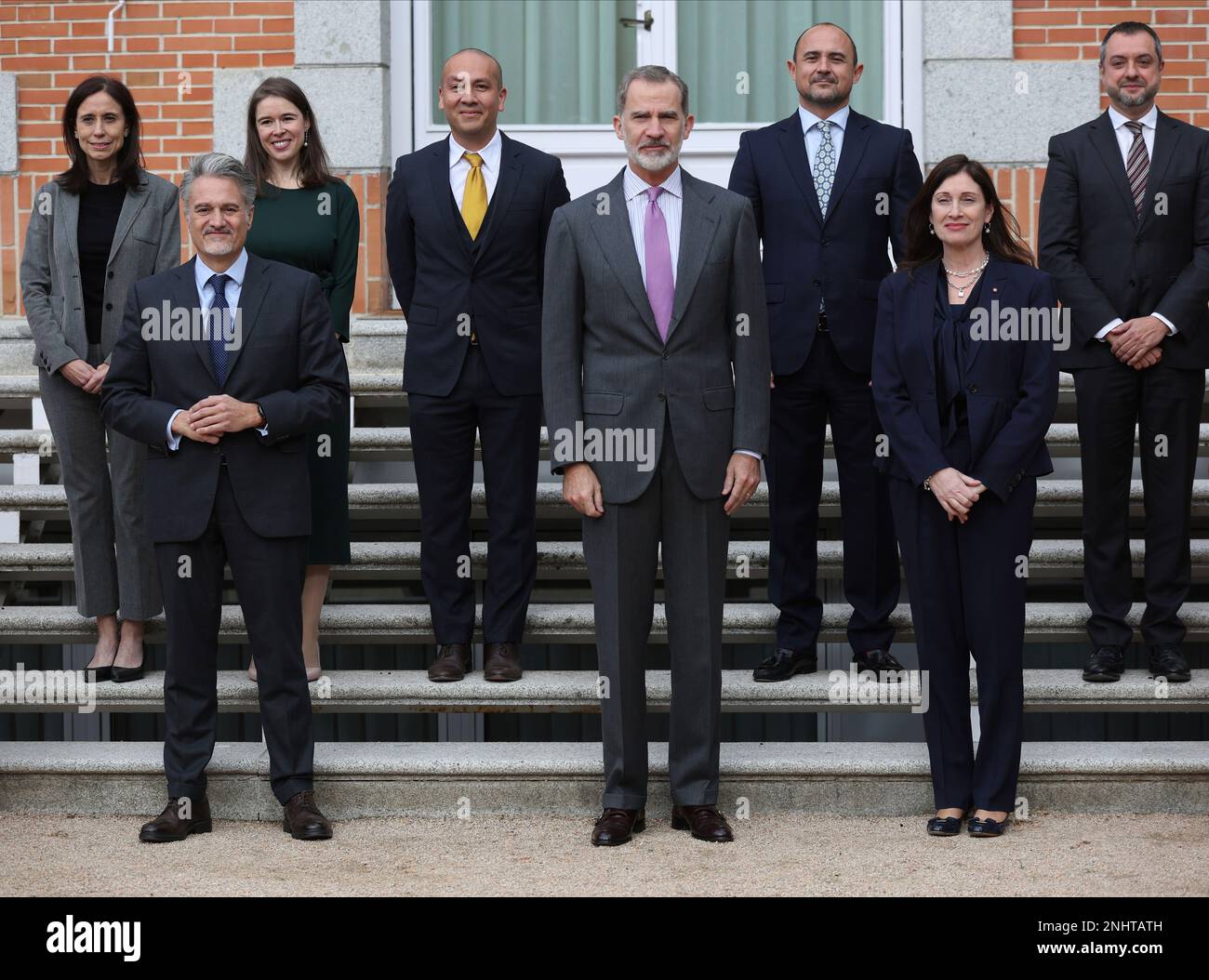 Family photo of the audience of King Felipe VI with the president of