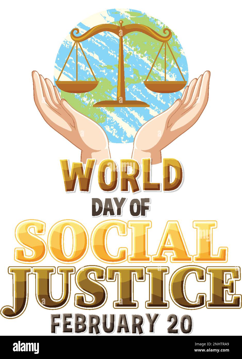 World day of social justice banner illustration Stock Vector Image