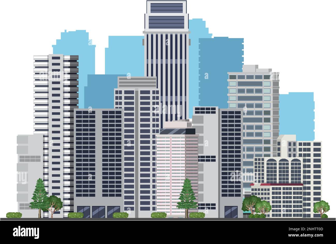Urban landscape with high skyscrapers illustration Stock Vector Image ...