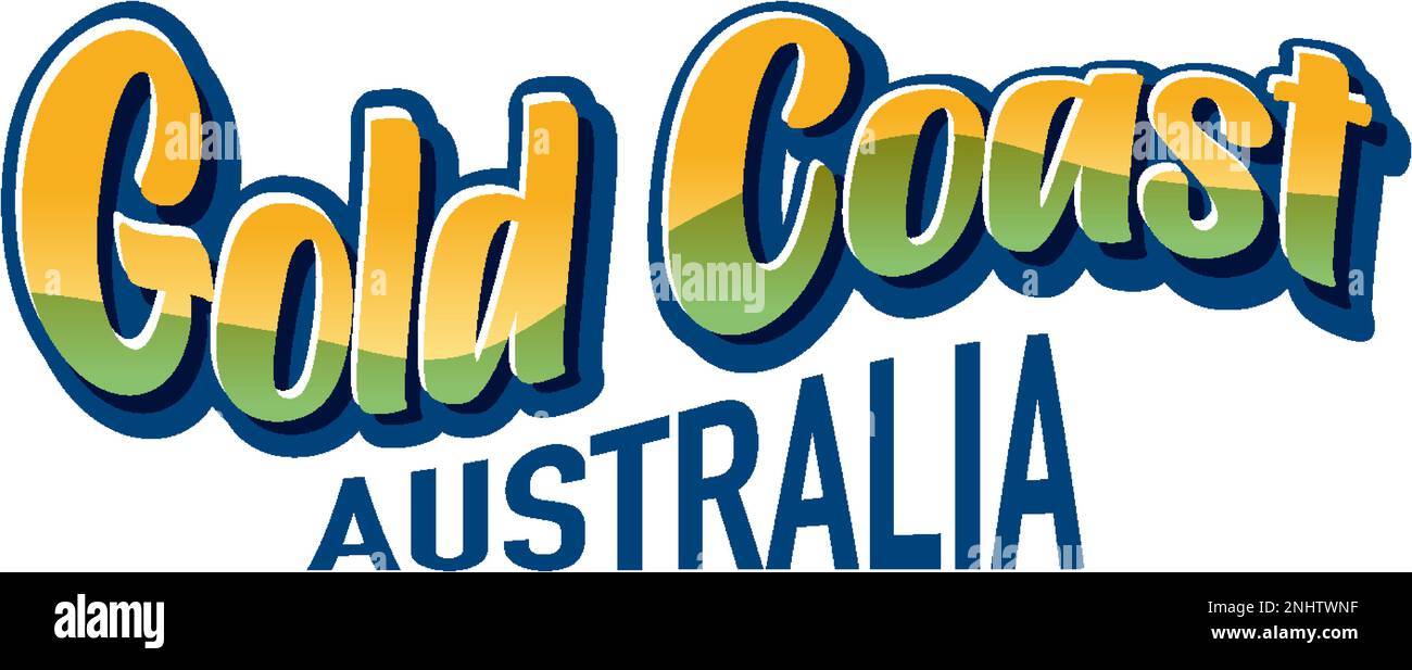 Gold Coast Australia text for banner and poster design illustration