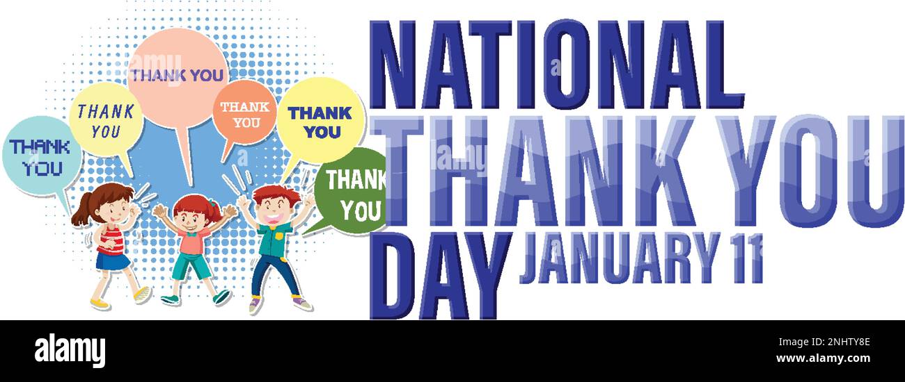 Happy National Thank You Day Banner illustration Stock Vector Image