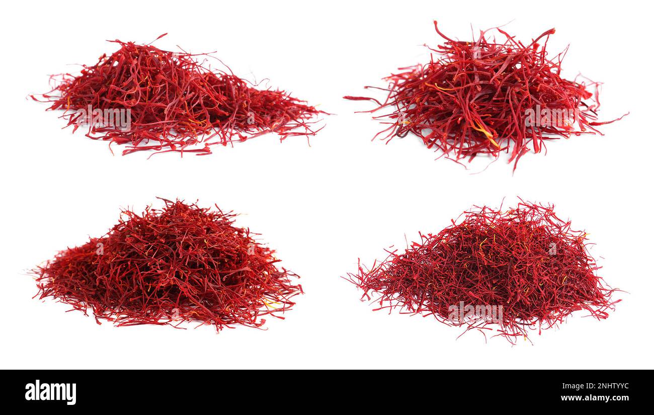 Saffron on white background hi-res stock photography and images - Alamy