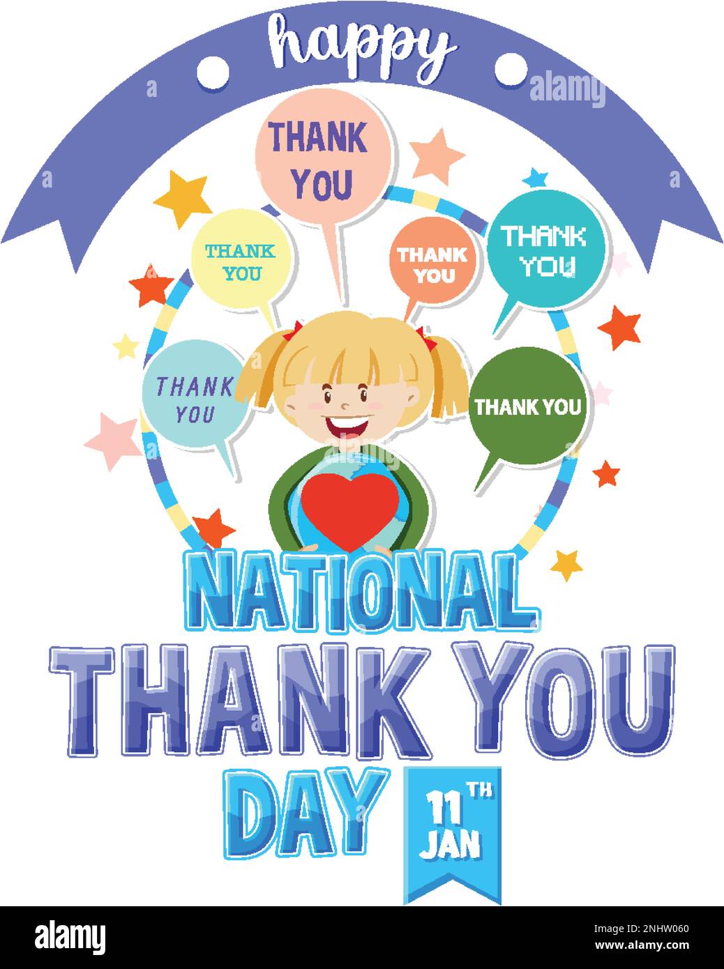 Happy National Thank You Day Banner illustration Stock Vector Image