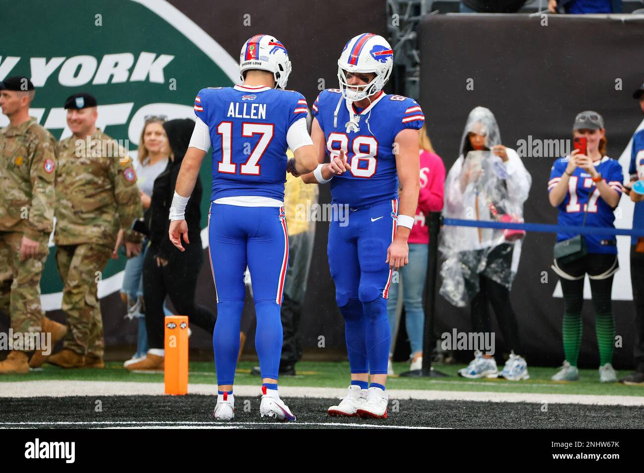 EAST RUTHERFORD, NJ - NOVEMBER 06: Buffalo Bills quarterback Josh Allen  (17) during the National Football League game between the New York Jets and  Buffalo Bills on November 6, 2022 at MetLife