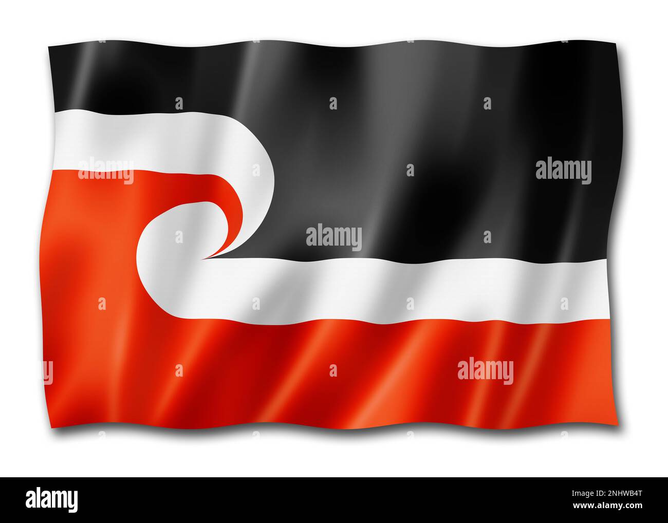 Maori ethnic flag, New Zealand. 3D illustration Stock Photo - Alamy