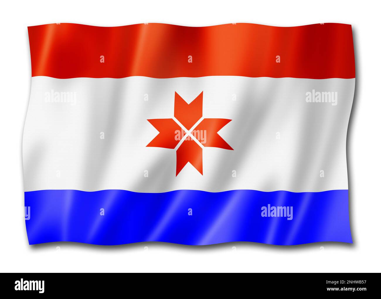Mordovia state - Republic -  flag, Russia waving banner collection. 3D illustration Stock Photo