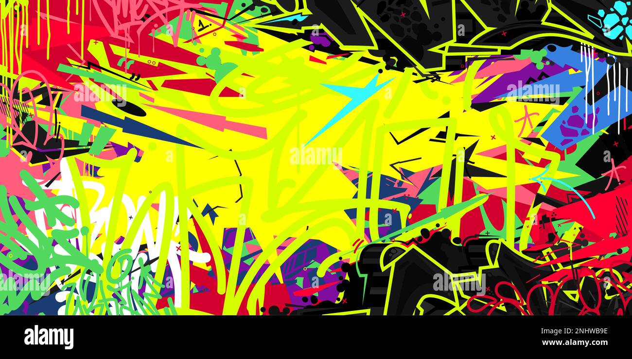 Trendy Colorful Abstract Urban Street Art Graffiti Style Vector