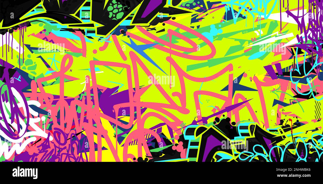 Abstract Urban Street Art Graffiti Style Vector Illustration Background