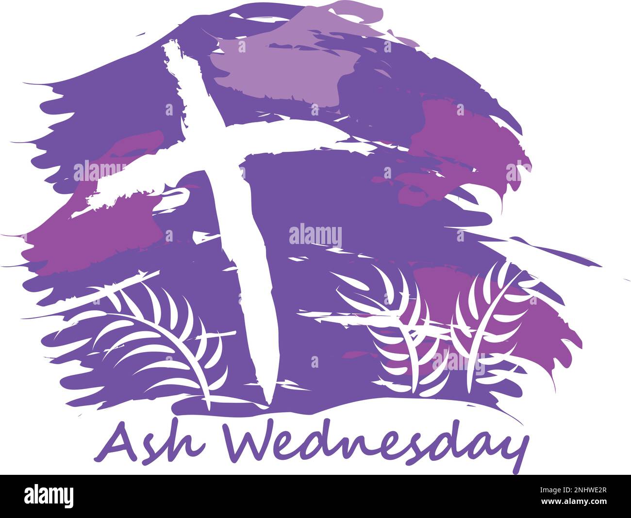 Ash Wednesday Cross Vector Art. Ash Wednesday With Cross, Blessing