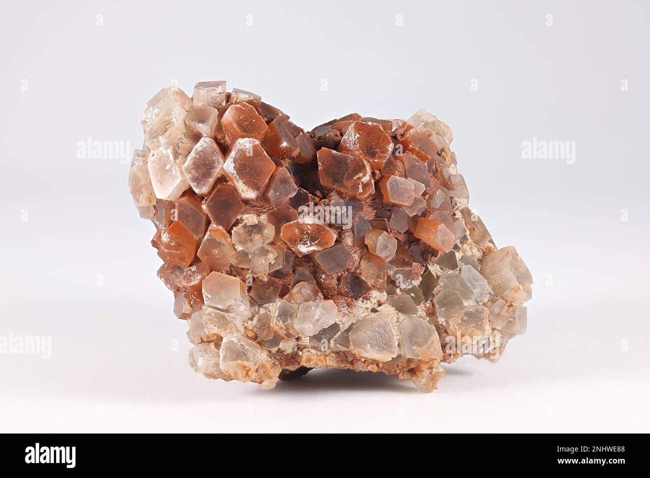 Aragonite is a carbonate mineral, one of the three most common naturally occurring crystal forms of calcium carbonate. Stock Photo