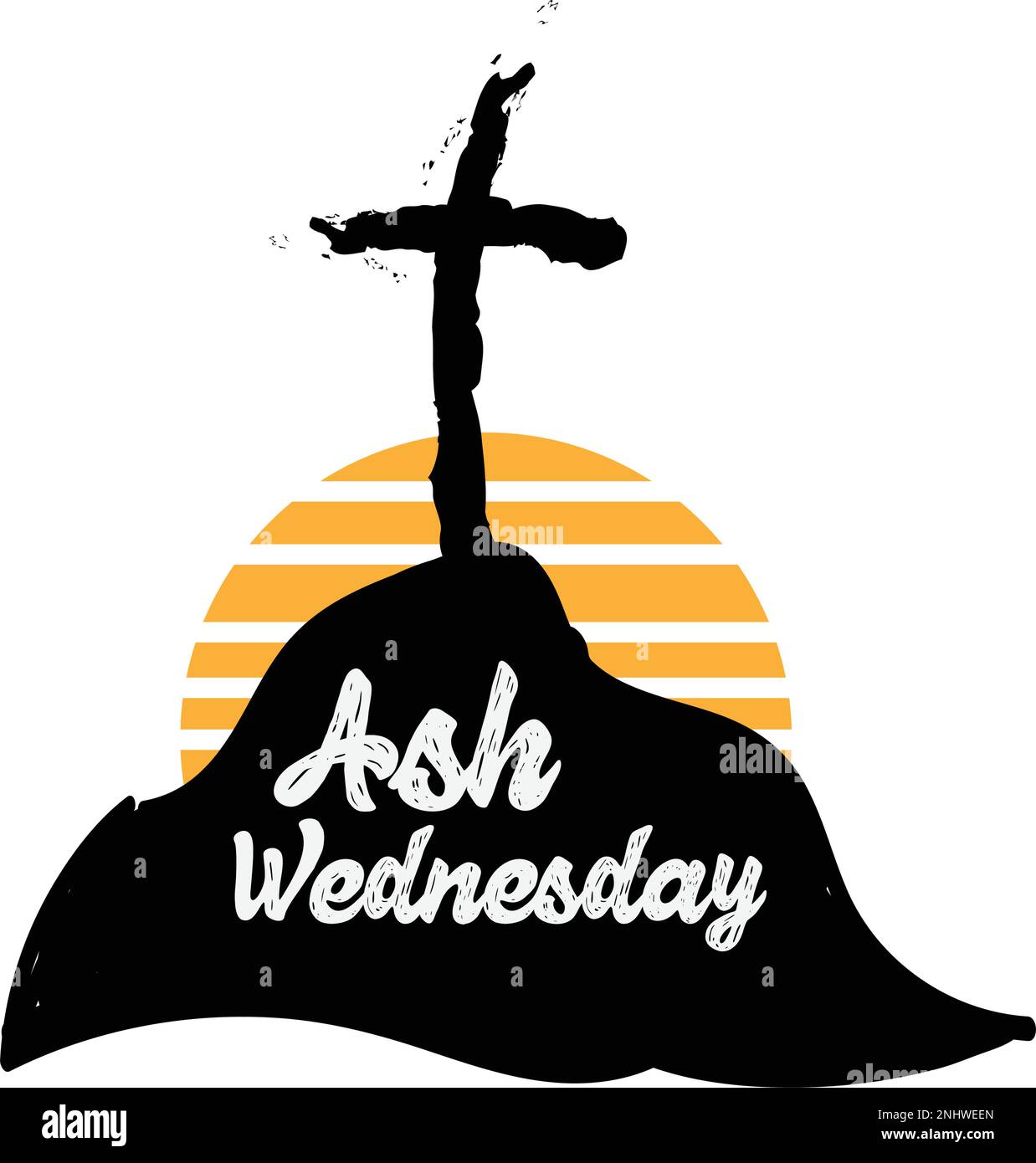 Ash Wednesday Cross Vector Art. Ash Wednesday With Cross, Blessing