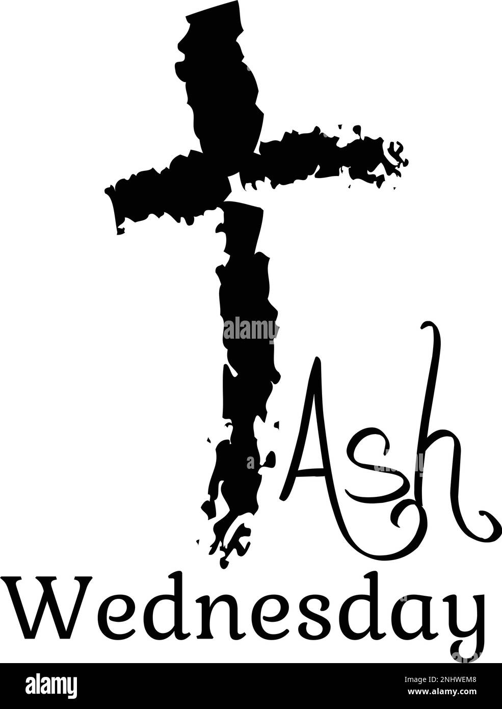 Ash Wednesday Cross Vector Art. Ash Wednesday With Cross, Blessing