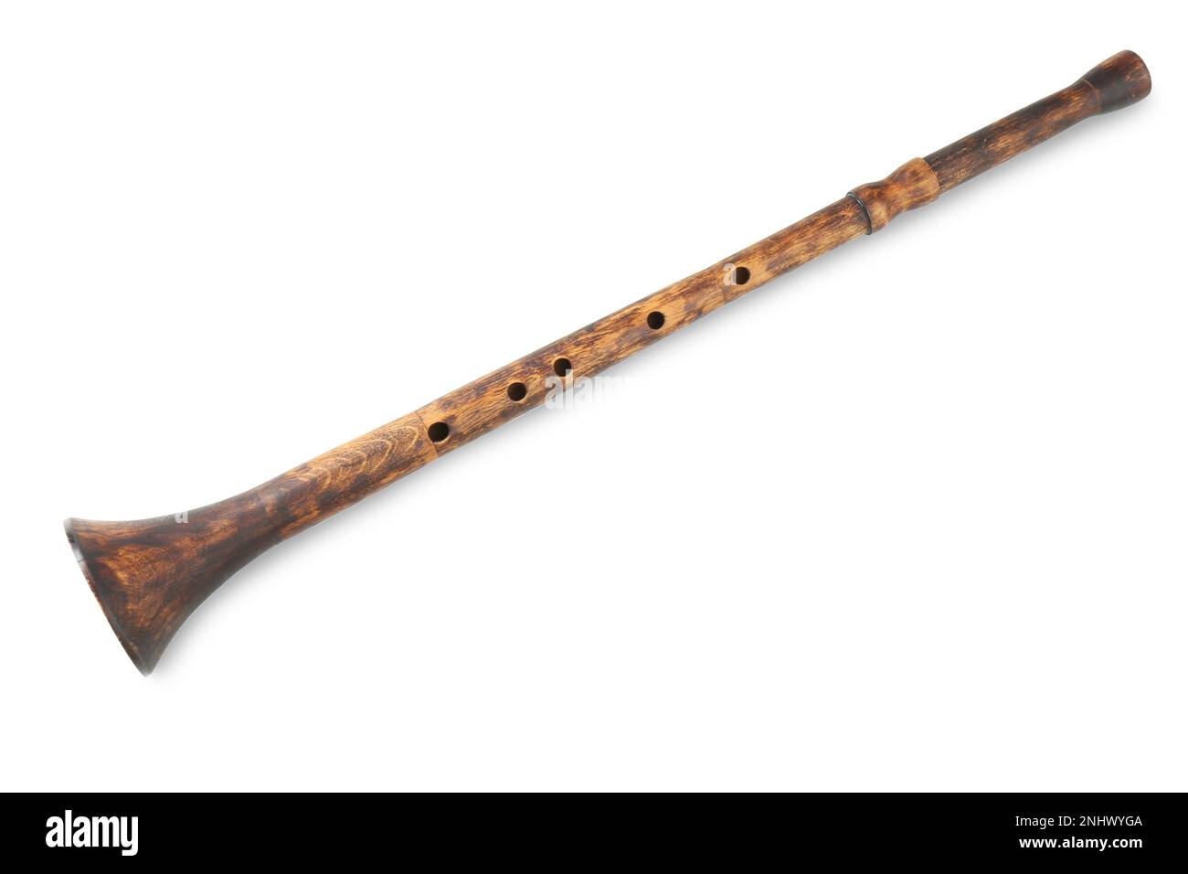 Vintage bryolka isolated on white. Woodwind musical instrument Stock Photo Alamy