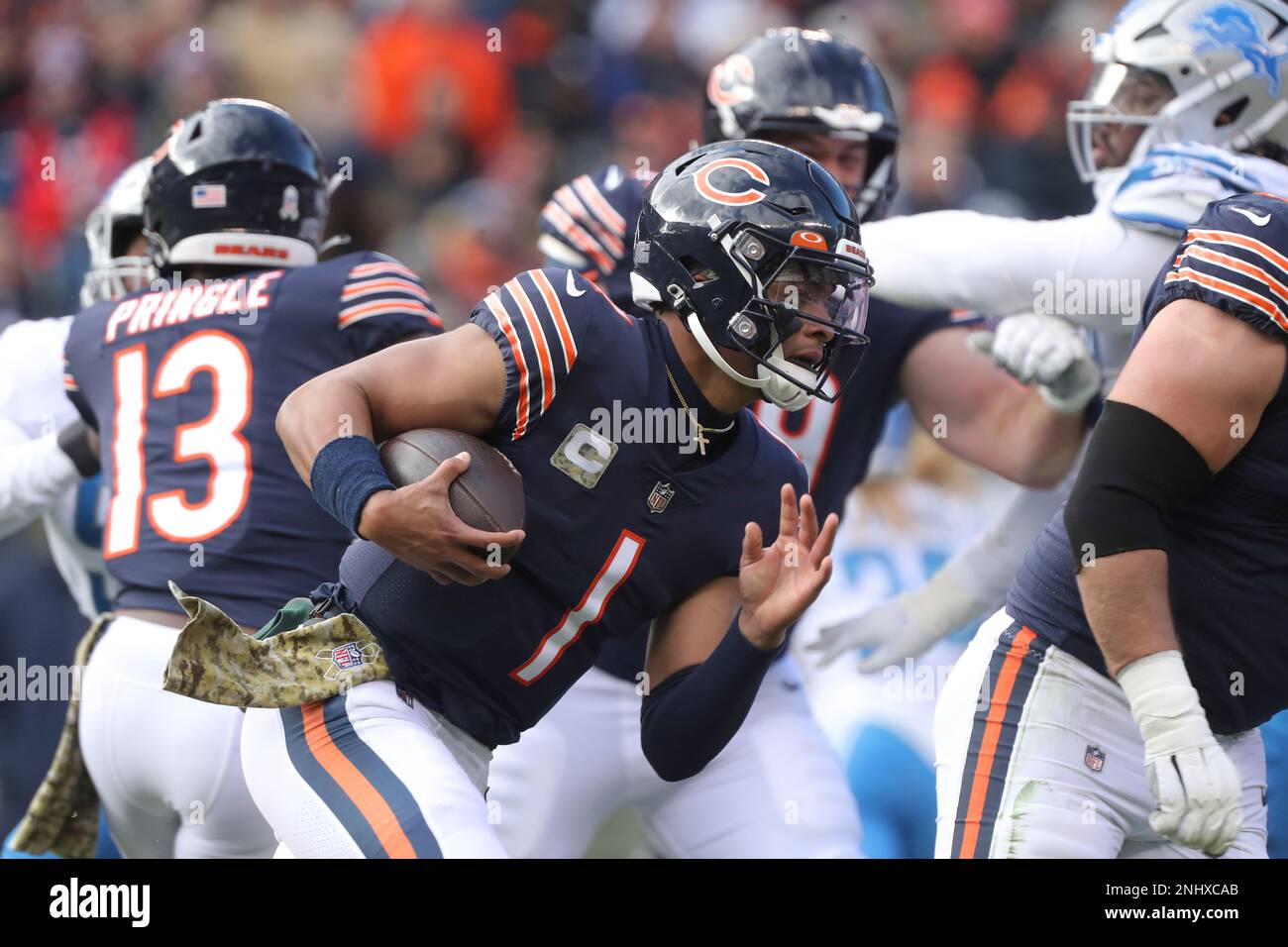 Chicago, IL, USA. 13th Nov, 2022. Chicago Bears #10 Chase Claypool in  action during a game against the Detroit Lions in Chicago, IL. Mike  Wulf/CSM/Alamy Live News Stock Photo - Alamy