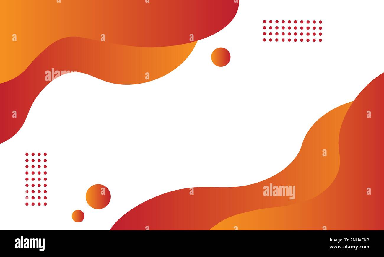 Liquid abstract background. orange red fluid vector banner template for social media, web sites. Wavy shapes Stock Vector