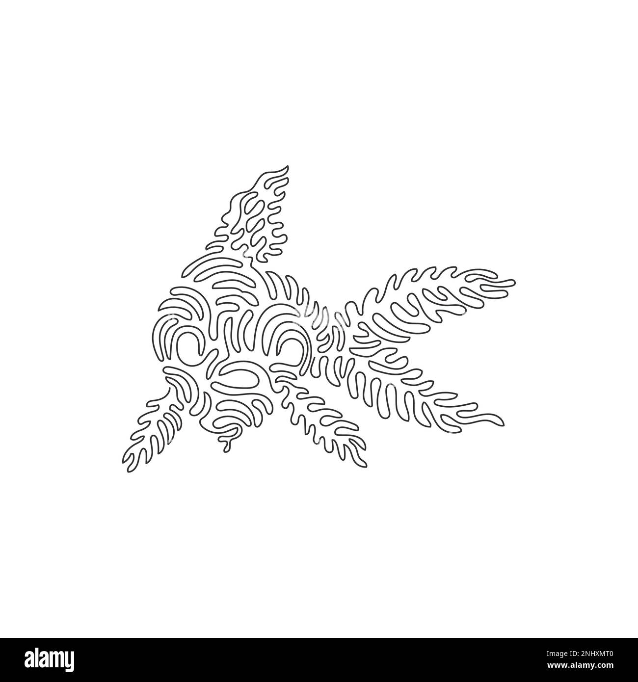 Continuous curve one line drawing of hardy aquatic species curve abstract art. Single line editable vector illustration of friendly domestic animal Stock Vector