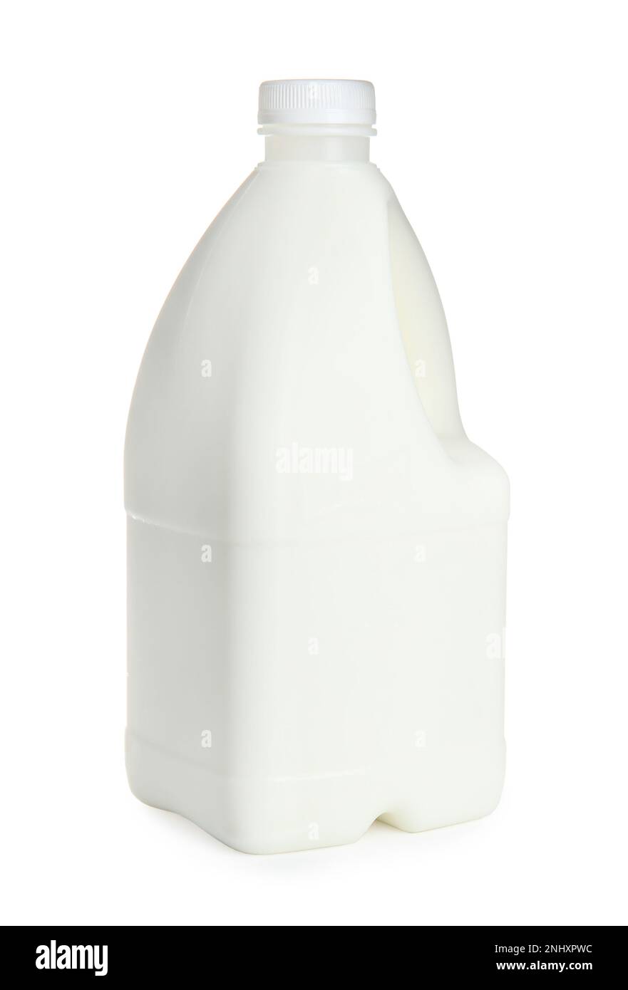 Gallon bottle of milk isolated on white Stock Photo Alamy