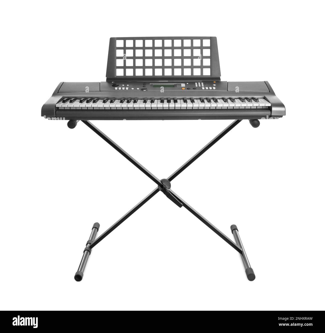 Synthesizer isolated on white. Electronic musical instrument Stock