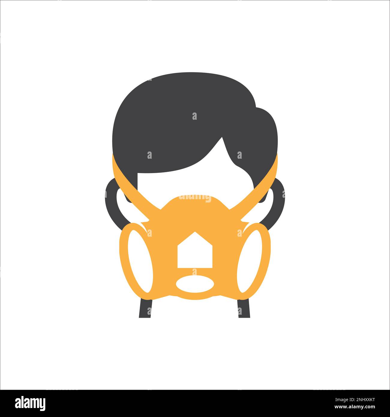 Construction worker icon. Safety man icon. Safety respirator mask icon