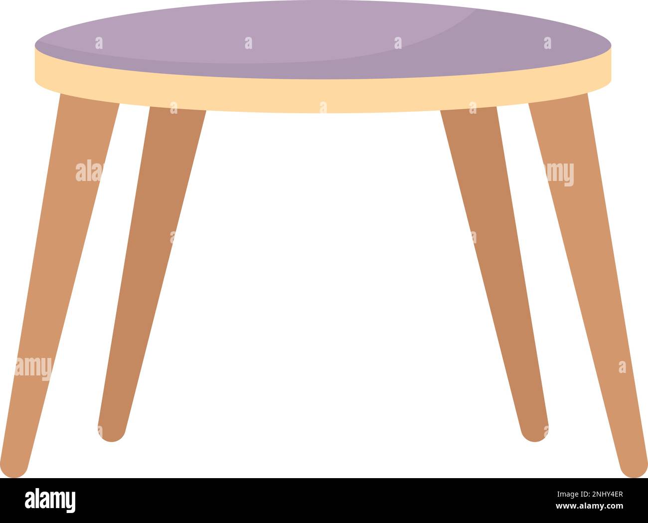 Round wood coffee table semi flat color vector object Stock Vector