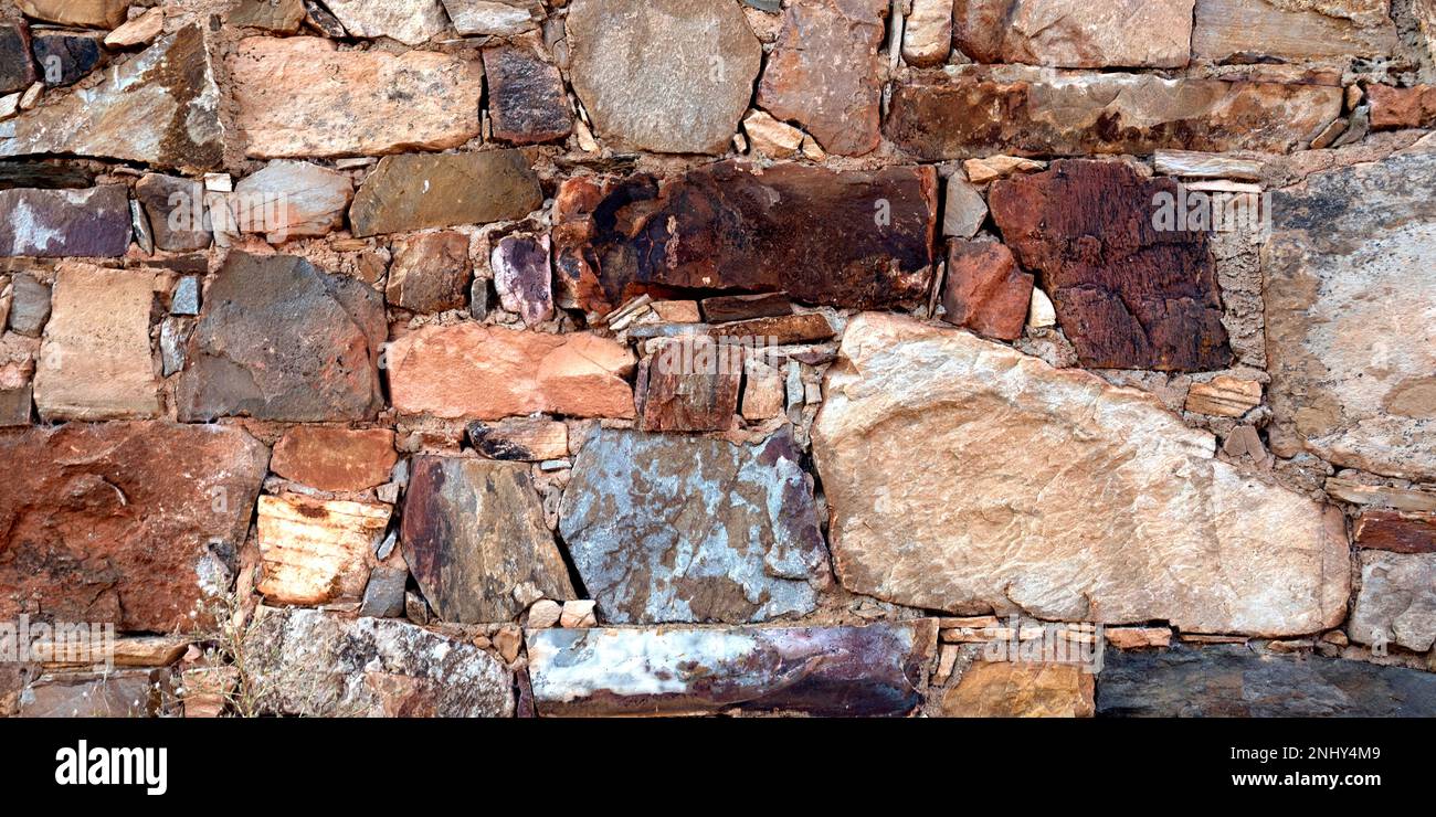 Natural Stone Wall Textured Background Stock Photo