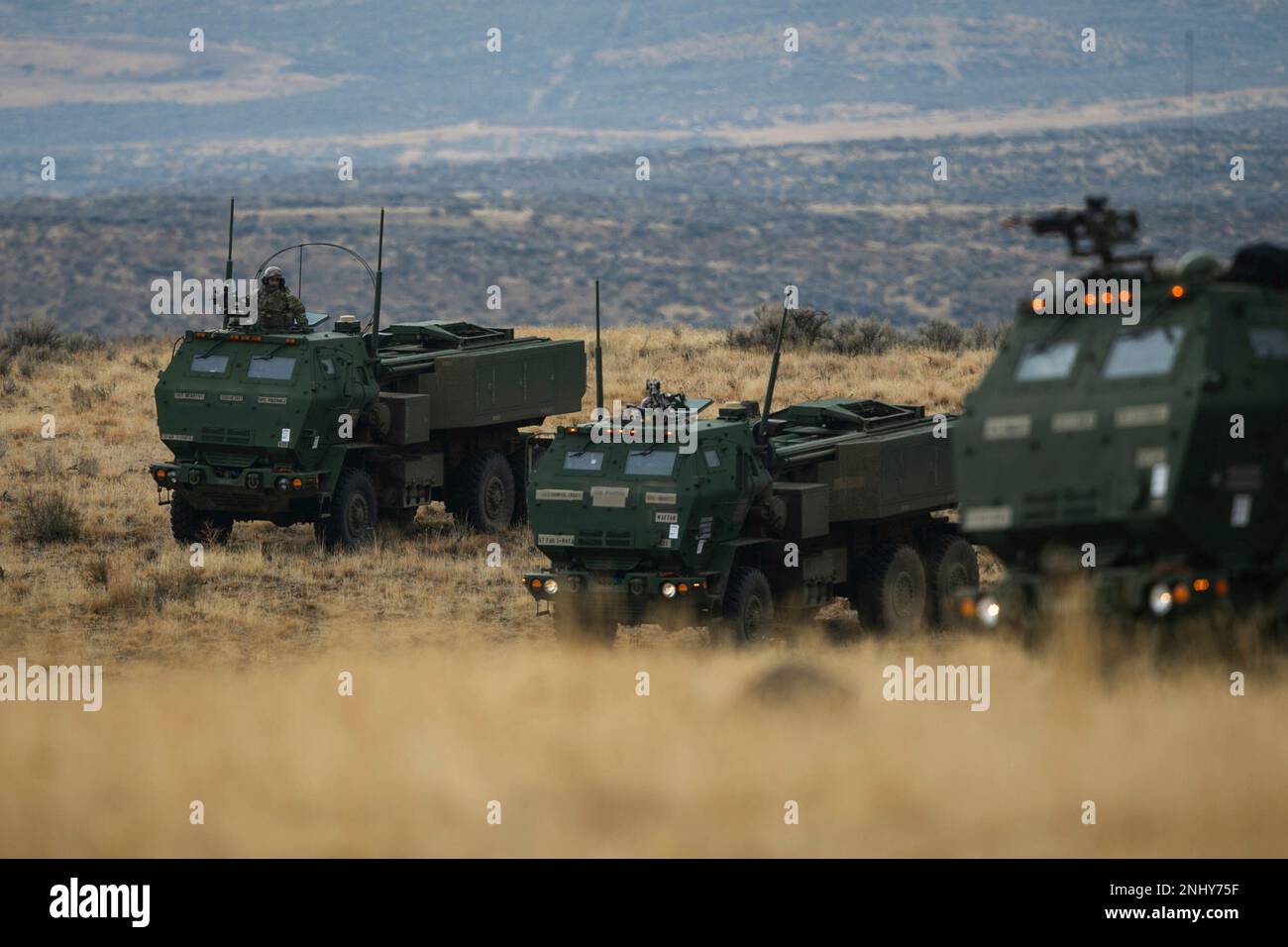 A Family of Medium Tactical Vehicles (FMTV) truck, mounted with a High